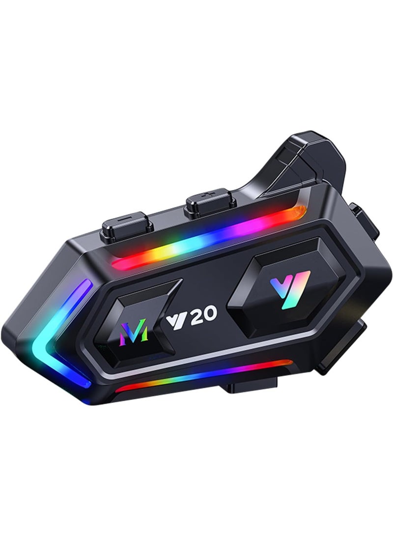 Bukela Motorcycle Helmet Speakers with 16-Types RGB Dazzling Lights High Battery Life Motorcycle Headphones Dual Noise Reduction/Automatic Answer/Call Music Control/Wake up Siri/IPX6 - Image 1